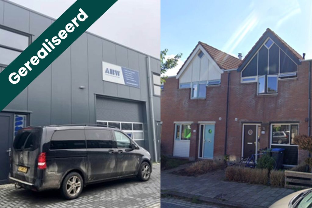 een bedrijfsunit met twee eigen parkeerplaatsen en een woning, bestemd voor de verhuur