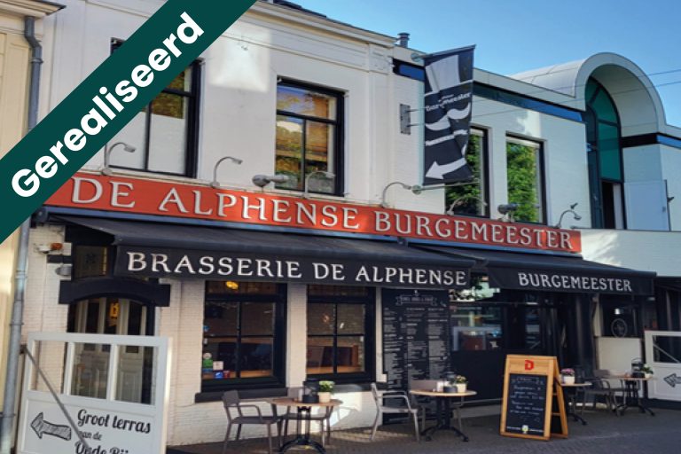 Een restaurant met terras aan het water bestemd voor de verhuur